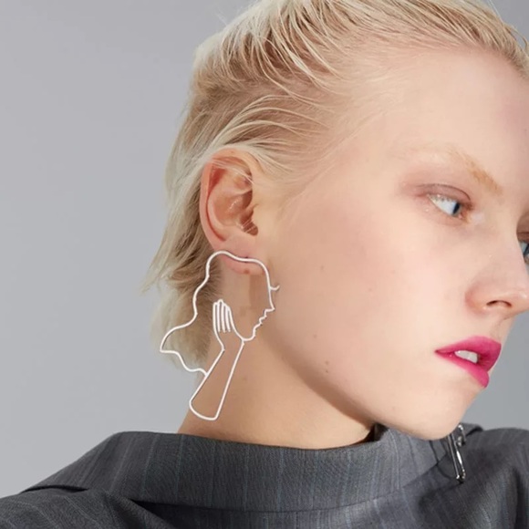 Urban Outfitters Jewelry - Retro Girl Silhouette Hollow Out Earrings
